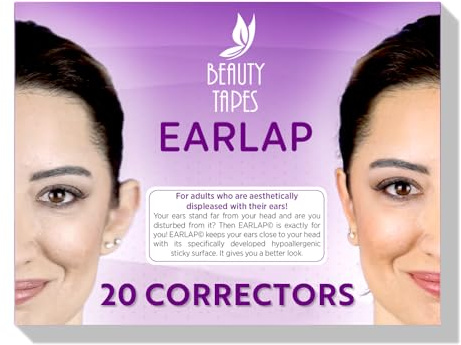 EARLAP Cosmetic Ear Corrector - Löst das Problem des Großen Ohrs - Ästhetische Korrektoren für Prominente Ohren - Enthält 20 Korrektoren