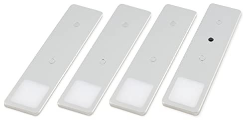 kalb | LED Unterbauleuchten SET Solid2, silbergrau mit mech. Schalter, 3W, 200cm Kabellänge, Auswahl:4er Set warmweiss