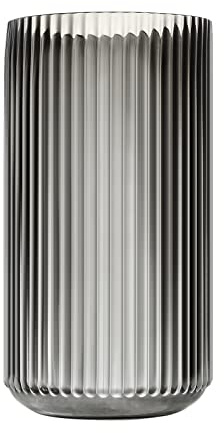 Dinyeo Jarrón cilíndrico Grande de Vidrio Acanalado marrón para decoración de Mesa de Comedor de Granja