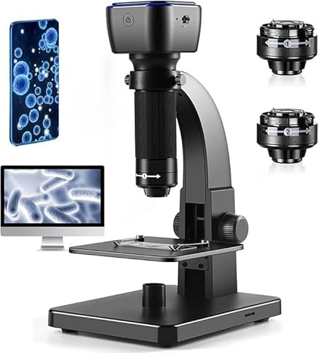 Zoomble Microscopio Digitale | Ingrandimento 50x-2000x | Wi-Fi e USB | Fotocamera 5 MP e 12 MP | 11 Luci LED | Batteria Ricaricabile | E-Book Microscopia Adulti Incluso