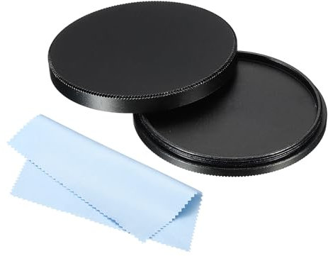 PATIKIL Tappo Obiettivo 49 Mm, Copri Copriobiettivo per Fotocamera Tappo Universale in Metallo per Filtro Obiettivo Custodia Protettiva Anteriore e Panno per La Pulizia per Fotocamera
