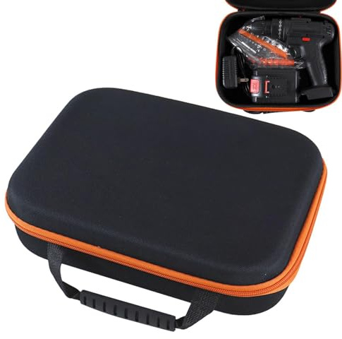 Bolsa de herramientas de tela de buey vacía para almacenamiento de taladros, bolsa de trabajo con cierre de cremallera, funda protectora reutilizable para exteriores, funda rígida de almacenamiento de