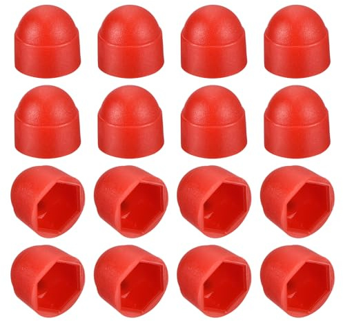 QUARKZMAN 50 st hexagonala mutterskydd, M8 röd plastkupolmutter skydd mutterskydd sexkantsskruv, bultar