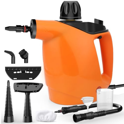 Gaethra Dampfreiniger, 1050W Dampfreiniger Handgerät mit 11 Zubehör, 3,5 bar Chemikalienfrei Dampfreiniger Handgerät mit 450 ml, 105℃ Steam Cleaner für Alles Möbel, Teppiche, Badezimmer, Sofa, Boden