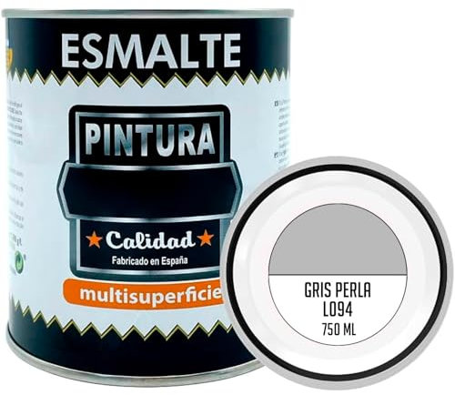 AC - Bote de Pintura Esmalte - Fabricado en España - Ideal para Cualquier Superficie, Madera, Plástico, Cristal o Cemento - Capacidad de 750 ML - Gris Perla (L094)