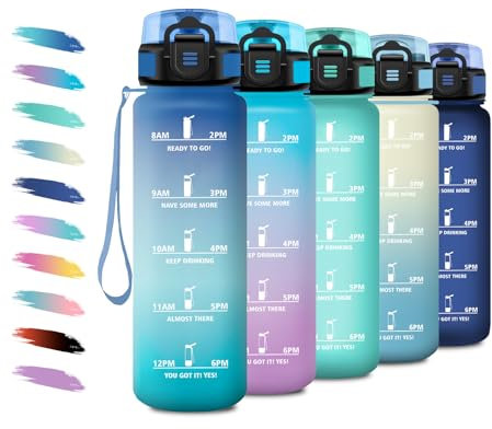 Gourde 500ml, Gourde Enfant avec Filtre, Bouteille de Motivation, Bouteille d'eau Anti Fuite, Bouteille Reutilisable, Facile à Nettoyer, Bouteille d'eau pour l'École, Bureau, Extérieur, Cyclisme