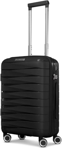 Franky Kabinen-Koffer für Damen und Herren | Kleiner Cabin-Trolley 36 x 20 x 55 cm aus hochwertigem, leichtem Polypropylen Material | Erweiterbar & TSA-Schloss| London Serie