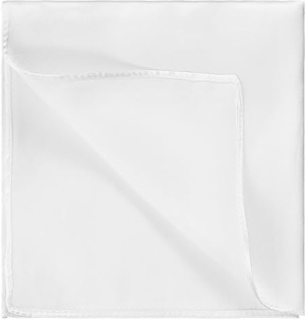 HJZHII Pañuelos de bolsillo para hombre, 35 x 35 cm, pañuelo de bolsillo de color liso, 100 % seda de morera auténtica, predoblada, accesorios para bodas, Blanco, 35x35cm