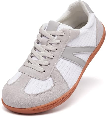 Barefoot Shoes Womens Wide Fit Trainers All-Day Comfort GRAYWHITE UK 5