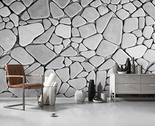 Papel Pintado 3D Muro De Piedra Gris Papel Tapiz Fotomurales Moderno Murales -songqians-18479-200cmx140cm
