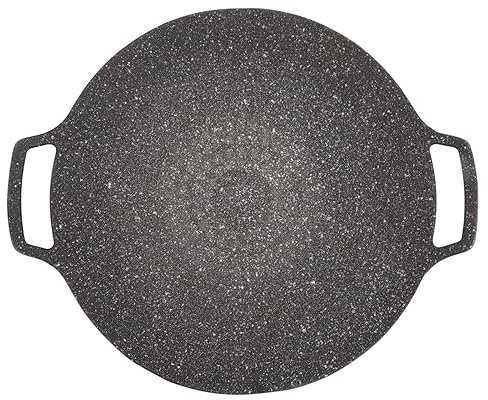 Haofy Plaque de Barbecue Coréenne de 12 Pouces, Poêle Circulaire Antiadhésive avec Répartition Uniforme de la Chaleur, Poêle Teppanyaki pour Le Camping, d'extérieur, Cuisine Domestique (#16)
