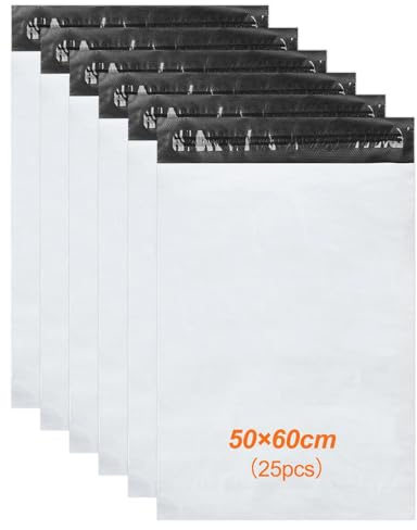 Ravytha 25 Pcs Enveloppe Plastique Expedition, Emballage Colis Vetement, Pochette Envoie, Autoadhésive Sachet Colis, Opaques Sac, pour Textiles et Boîtes a Chaussures, XXXL (50×60cm)
