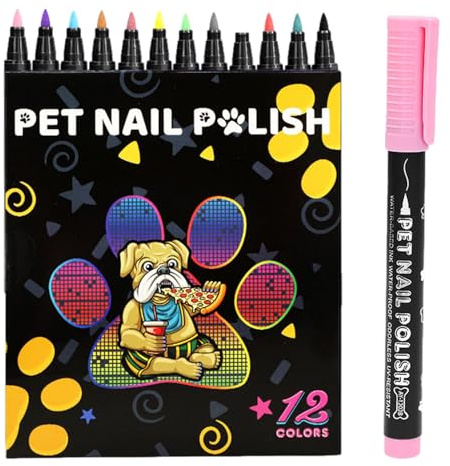 -Nagellackspenna – set med hög färgmättnad, manikyrpenna, punkterings- och konturverktyg | Perfekt för små djurkonst-hemvårdssessioner, fågel, kanin, hund, katt, nageldekoration