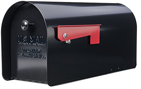Gibraltar Mailboxes Tuff Body Large Capacity Galvanized Steel Black, Post-Mount Mailbox, TB1B0000