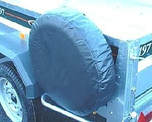 Trailer spare wheel cover suitable for an 8 inch trailer wheel rim and plus tyre measuring 16 inches across approx.