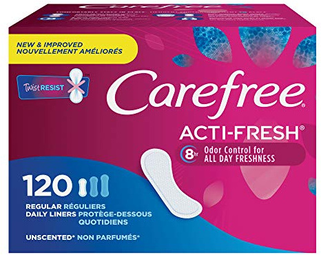 Carefree Acti-Fresh Pantiliners, Unscented, Regular, 120 Count