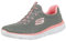 Skechers Summits Top Player Damen Sneaker , Grey Mesh Pink Trim, 37 EU