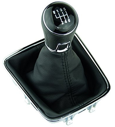 L&P A278-3 Schaltsack Schaltmanschette Schaltknauf Schwarz 6 Gang 12mm kompatibel mit VW Golf Plus 5M 521 Tiguan I 5N Sharan II 7N Chrom Rahmen Komplettset Knauf Plug Play Ersatzteil für OEM