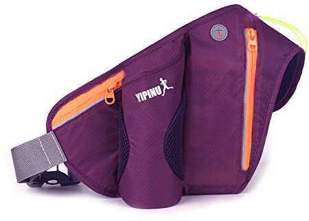FANDARE Bauchtasche für Trinkflasche Gürteltasche Brusttasche Unisex Sport Trinkgürtel Sling Bag für Joggen Fahrradfahren Reise Laufen Trinkgürtel Hüfttasche Damen Herren Wasserdicht Nylon Lila