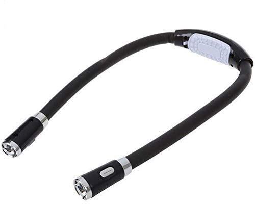 Leikance Lä justerbar flexibel handsfree LED hals nattlampa stickning bärbar boklampa 58 cm