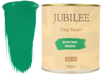 Guild Lane Jubilee Furniture Paint – Upcycle & Transform Wood, Metal & Glass – Soft Sheen Finish for Indoor & Outdoor – Durable & Easy to Apply Multi-Surface Paint (Bunting Green, 500ml)
