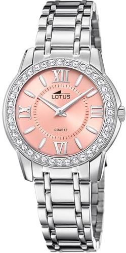 LOTUS Reloj Mujer Analógico de Acero Inoxidable 316l Plateado | Movimiento de Cuarzo, Cristal Mineral de Alta Resistencia, Resistente al Agua 5 ATM, Special Prices 18887/2