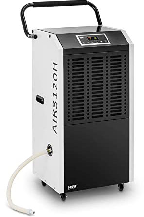 MSW Déshumidificateur Professionnel 138 l/jour Surfaces 230 m² Air Brassé 1129 m3/h avec Poignée Séchoir de chantier Absorbeur d'humidité Électrique Industriel Cave et Garage