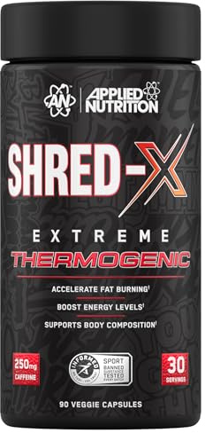 Applied Nutrition Shred X Fat Burner - ABE All Black Everything Fat Burner, Thermo Weight Management (90 Capsules - 30 Servings)
