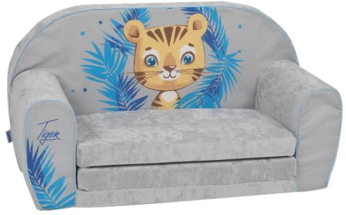 Delsit Kindersofa zum Ausklappen - Kinder Sofa mit Schaumstofffüllung - Sofa Kinder mit Abnehmbarem Bezug - Kindermöbel Kindersofa Mädchen - Kindercouch - 9 Monate bis 4 Jahre - DT2-22129