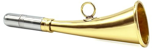 Signalhorn Jagdhorn Rufhorn Nebelhorn 16cm 22cm 26cm Jagd Boot aus Messing, poliert, Golden (16 cm)