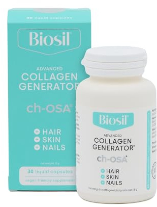 Biosil Collagen Generator – 30 capsule liquide – Con complesso brevettato ch-OSA – Genera e protegge il tuo collagene – Privo di OGM – Fornitura di 15 giorni