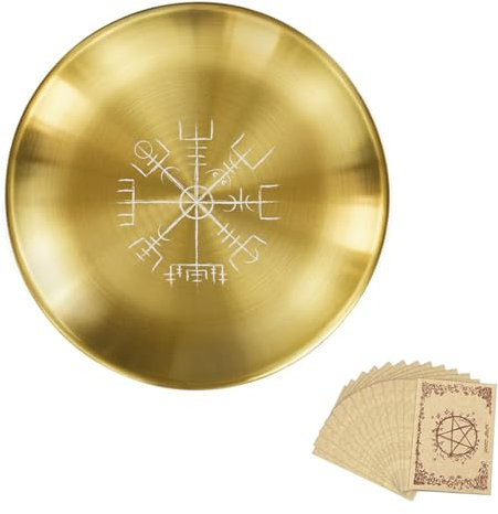 PUGEOAMN Plateau Rituel Païens Plateau Autel Assiette en Alliage de Zinc Plateau à Bijoux Plateau Rond Décoration Maison Bougeoir Assiette