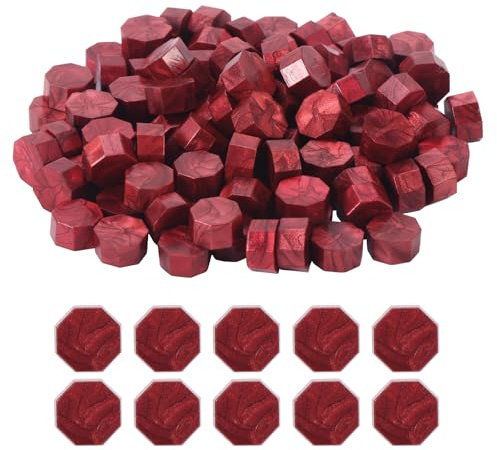 Wax Seal Beads 200pcs Octagon Sealing Wax, Easy Melt Wax Beads, Wax Seal for Envelopes, Wedding Invitations, Gift Wrapping DIY Crafts