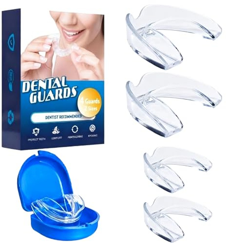 4 Pcs Gouttière Dentaire Bruxisme Thermoformable, Protège-Dents pour le Grincement, Anti Ronflement, Embout Buccal Confortable pour Hommes et Femmes, Discret et Confortable