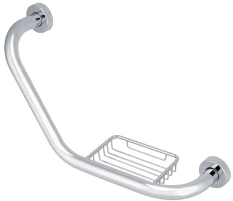Agarraderas Baño Barra de agarre baño acero inoxidable, soporte for jabón, brazo bañera, manija seguridad, ducha, pasamanos antideslizante