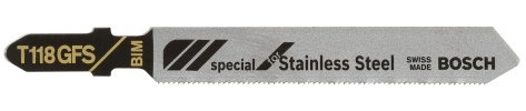 Bosch T118GFS 5-Piece 3-1/4 in. 36 TPI Basic for Stainless Steel T-Shank Jig Saw Blades