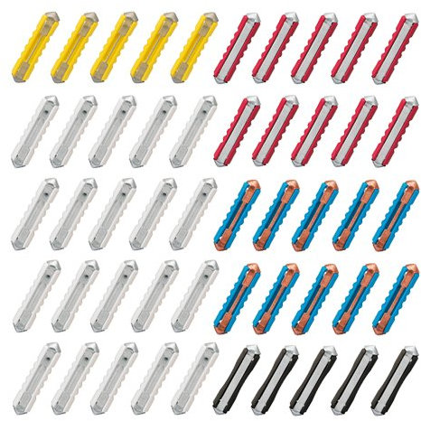 Set: Abschmelzsicherungen 50 Stück (Gemischt 5A, 8A, 16A, 25A, 40A) Torpedosicherung - Sicherung