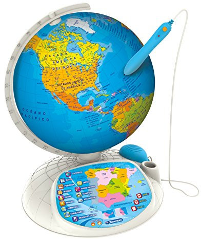 Clementoni Globo Terráqueo Interactivo, bola del mundo interactiva con sonido y App, a partir de 7 años, idioma español (55117), Multicolor
