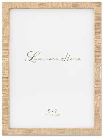 Lawrence Frames 5x7 Gold Metal Linen Pattern Picture Frame