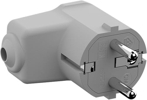 Bachmann 960302 960.302 - Spina angolare con contatto di protezione, in poliammide, 250 V, colore: Grigio chiaro (RAL 7035) IP20