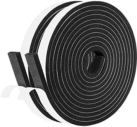 fowong 8m Dichtungsband für Türen Fenster 12mm (B) x6mm(D) Schwarzes selbstklebendes Schaumstoffband Türdichtungen Gummidichtung für kochfeld Anti-Kollision Gegen warme kalte Zugluft und Lärm