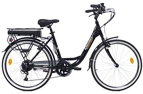 Denver Discovery E4000 E-Bike, City Bike mit 26 Zoll Rädern, Shimano 6-Gang-Schaltung für Damen, Schwarz