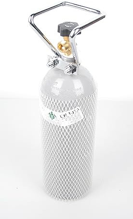 Gasfritzen 2 kg CO2 Stahlflasche Flasche GEFÜLLT mit Lebensmittel Kohlendioxid Kohlensäure E290 - Fabrikneue Eigentumsflasche - Tüv mindestens 9 Jahre Aquaristik