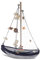 Flanacom Segel-Schiff Deko Holz-Schiff in verschieden Designs - Segel-Boot Fischerboot Holzboot - Maritime Badezimmer Deko-Artikel - liebevoll gestaltete Bad-Accessoires mit vielen Details (Schiff)