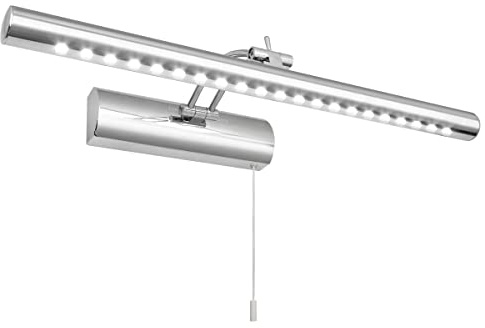 LED Bathroom Mirror Light Splash Proof Mirror Lamp Wall Light Pull Switch Adjustable Angle Chrome 5W Cool White ML13