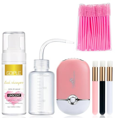 3,38 Oz Wimpernextension Set Wimpern Shampoo For Lashes Lash Shampoo, Usb-Mini-Ventilator, Wiederaufladbar, Elektrische Handklimaanlage, Lash Extension Remover Wimpernbürsten