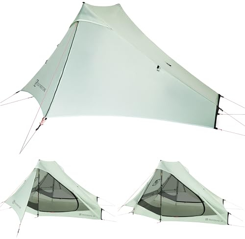 Featherstone Backbone 2 Person Ultralight Tent for Backpacking, Camping, Thru Hiking - Trekking Pole Backpacking Tent - Waterproof, Single-Wall, Durable Shelter - Compact, Light, & Easy to Carry