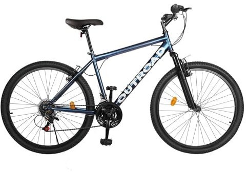 Omelaza 26-inch Mountain Bike, High-Aluminum/Carbon Steel Frame, 7-Speed Dual Disc Brake Mountain Bike with Lock-Out Suspension Fork for Men and Women,Purple