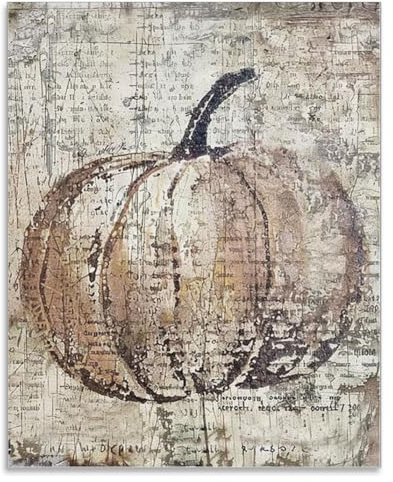 SUPERDANT Retro Kürbis Wandkunst Drucke Papier Poster Zierkürbis Wanddekoration Druck Poster Board Kunst Weißer Karton Malerei Zuhause Zimmer Party Dekor Bilddrucke Wandtapete Dekor Erntedanktag Dekor