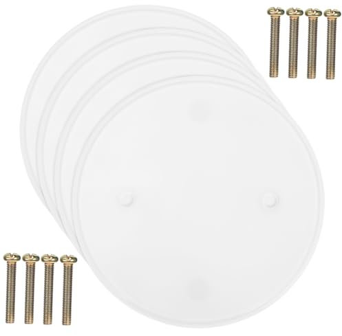 KONTONTY 4pcs Round Ceiling Cover Plate with Screws Versatile Blank Covers for Ceiling and Wall Fixtures